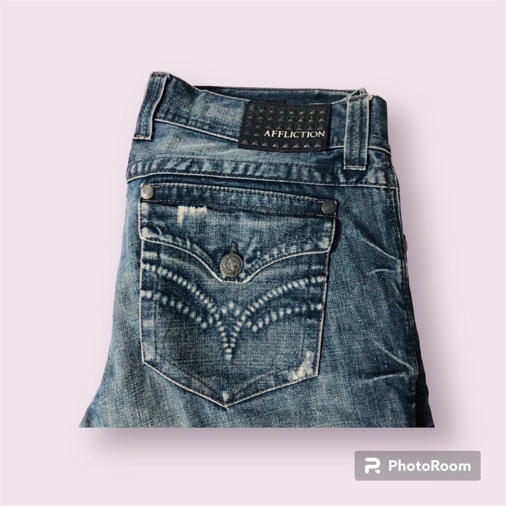 Affliction Relaxed Bootcut Ripped Jeans - Picture 2 of 10